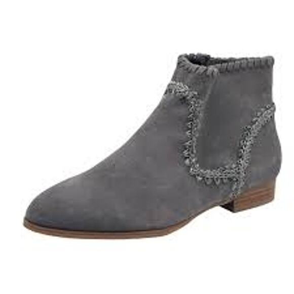 Jack Rogers Suede Gemma Stitched Ankle Bootie Charcoal Gray Size 6.5M NWOB - Picture 2 of 9